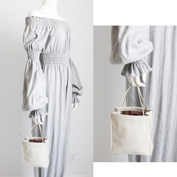 Bonnie Cashin for Coach Bag Tiny Shopping Bag Bone Leather Vintage 60s NOS NWD - Picture 3 of 12